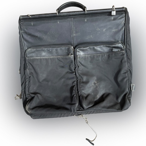 Coach Handbags - Vintage 1992 Coach Black Leather/ Canvas Garment Bag 5492 USA Made Travel Bag